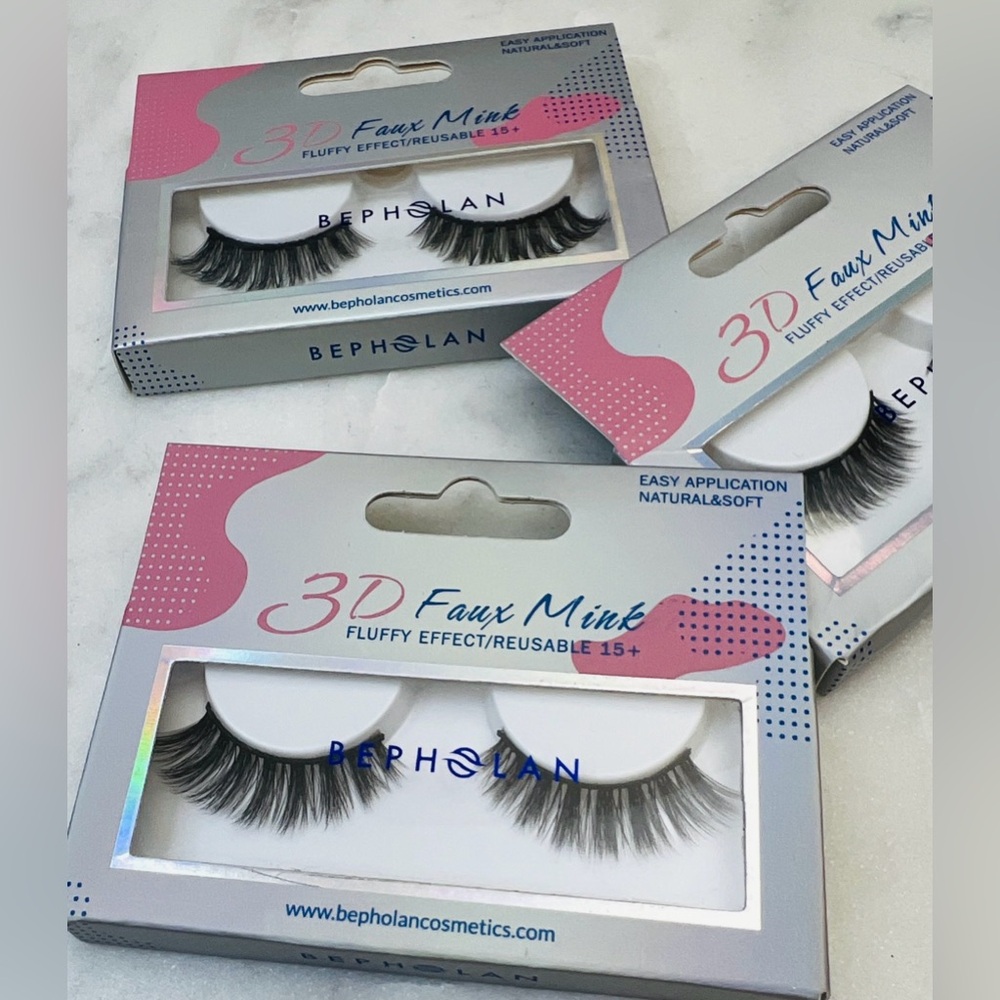3 Packs 3D Faux Mink Fluffy Effect eye Lashes  Bephoplan Reusable Natural Soft
